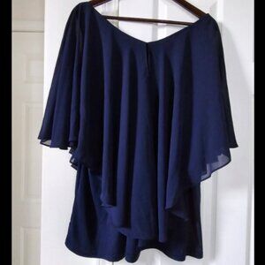 AVENUE STUDIO Women's Blouse, size 22/24W.  Navy Blue